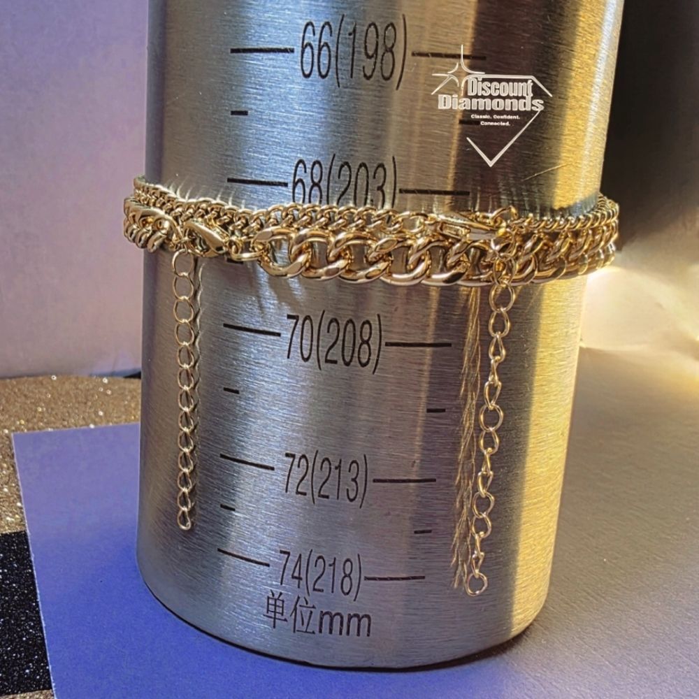 Anklet or Arm Bracelet in 18K Bright Yellow Gold over 925 Stainless Steel - Picture 4 of 5
